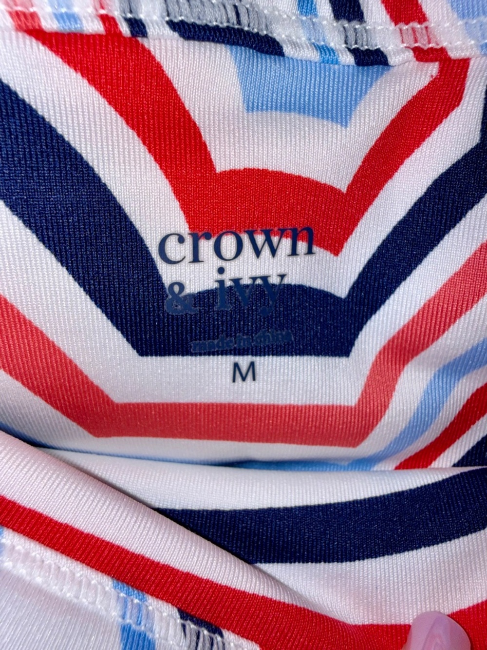 NWT Crown & Ivy Patriotic Geometric Athletic Women's Leggings Size M - Picture 3 of 5